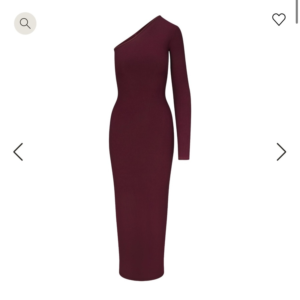 One shoulder long dress burgundy size Small ‼️WORN ONCE‼️
